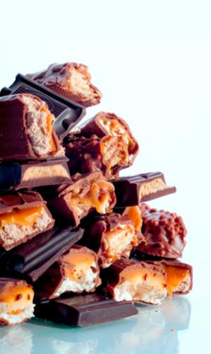 Fudge cubierto con chocolate.