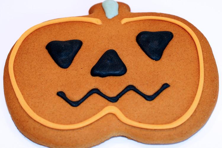 Galleta en forma de calabaza.