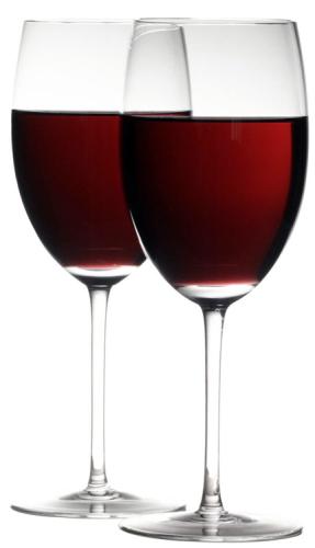 Copas con vino tinto.