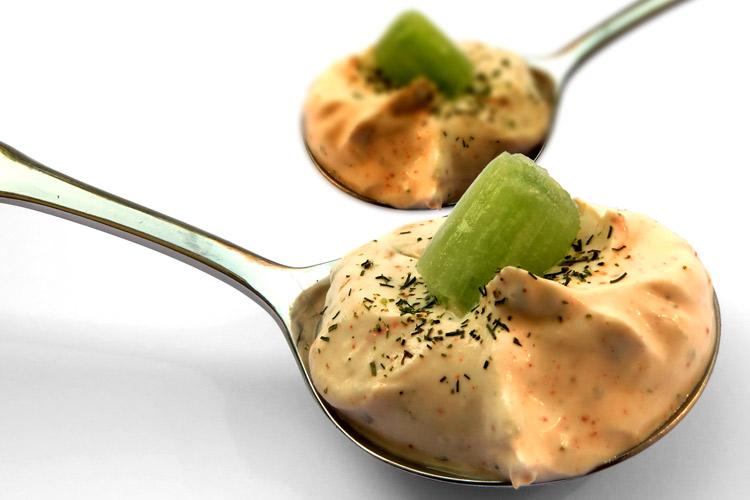 Crema de melocotón con kiwi.