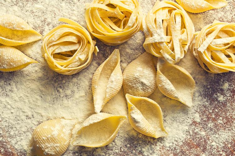 Diferentest tipos de pasta fresca al huevo.