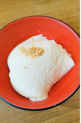 Helado de soja en un cuenco.