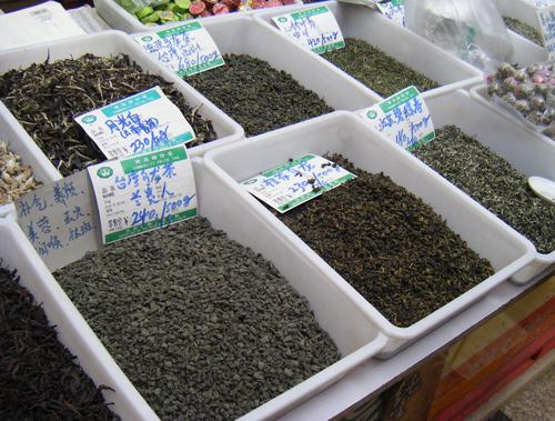 Té a granel en un mercado chino.