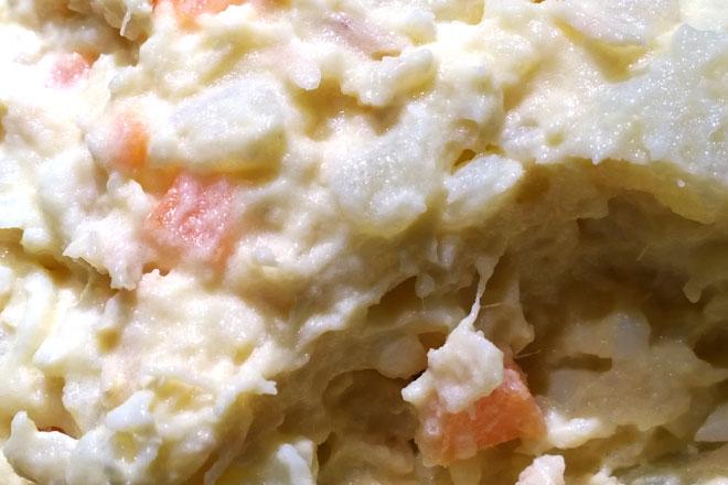 Detalle de ensaladilla gaditana.
