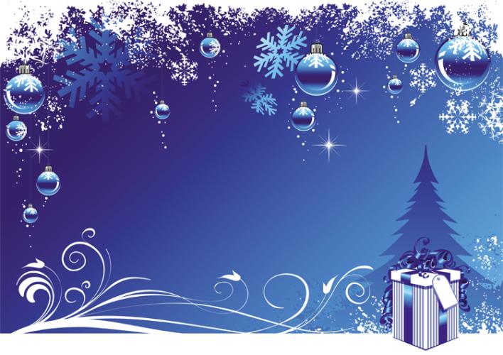 Motivo navideño azul.