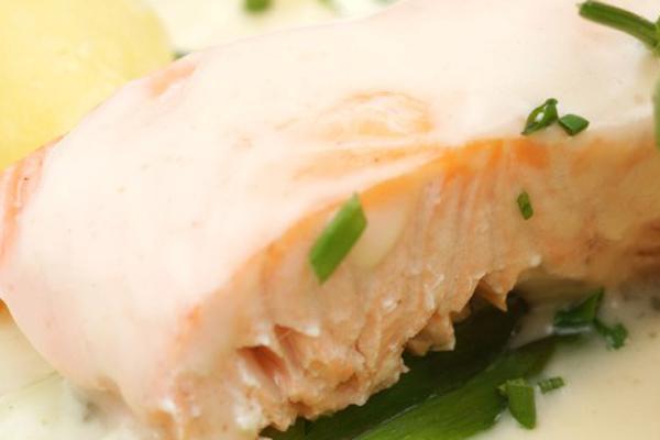 Salmón ya cocinado.