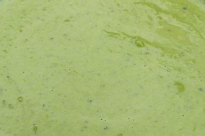 Guisantes triturados en puré o salsa.