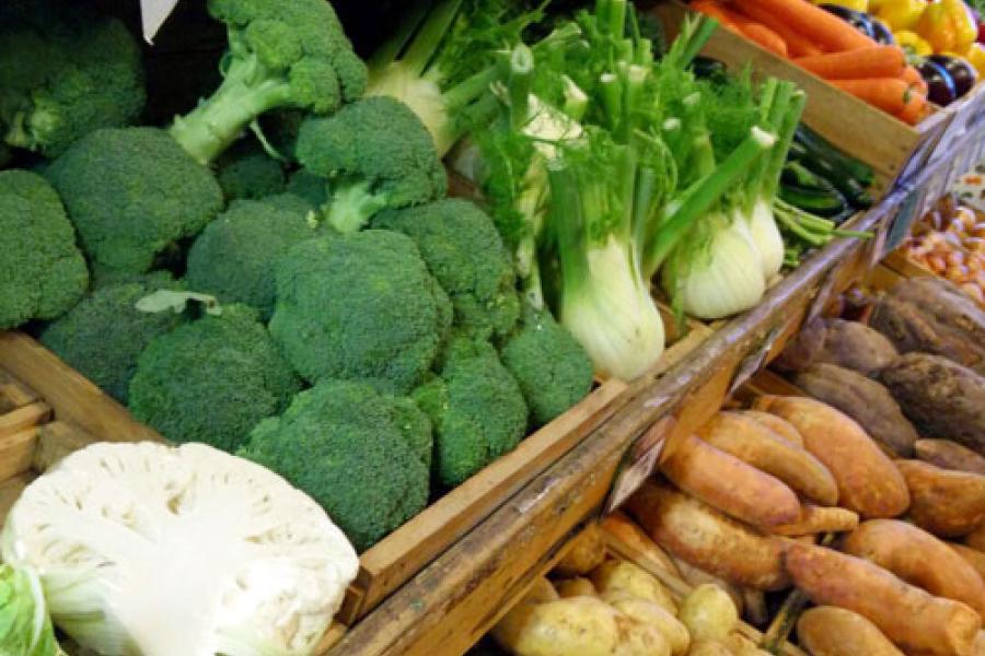 Mercado de verduras en Melbourne.