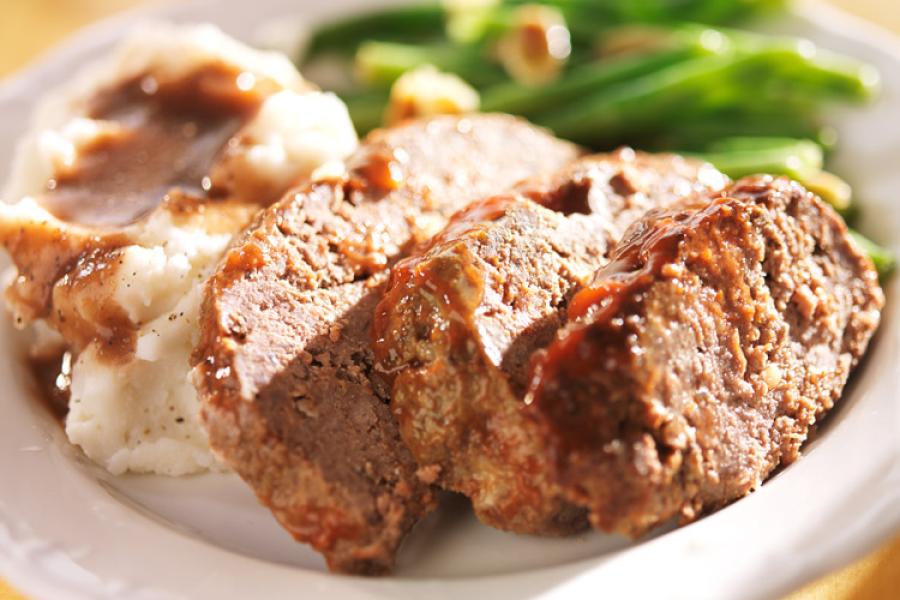 Detalle de un pastel de carne al estilo tradicional.