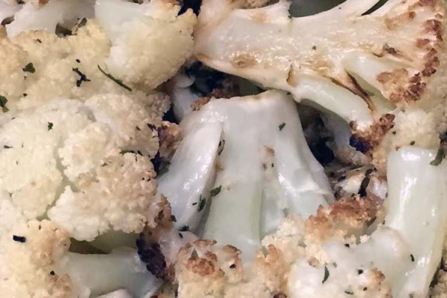 Coliflor al horno con pimentón.