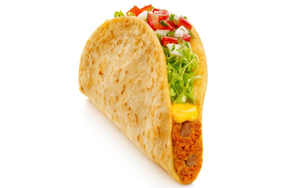 Taco duro ya relleno.