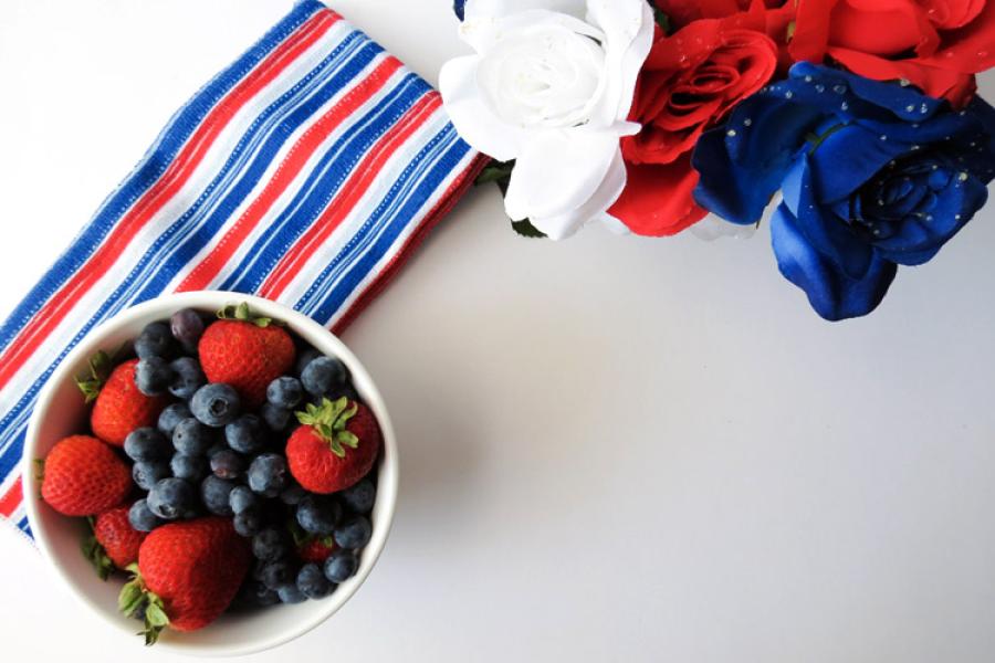 Bayas con los colores norteamericanos.