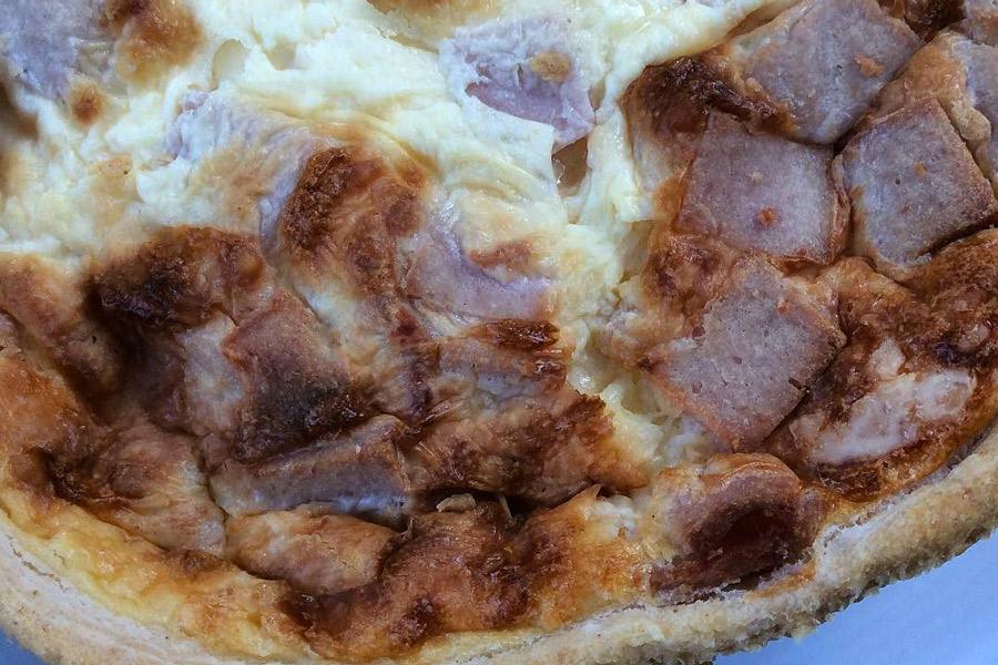 Detalle de quiche lorraine.