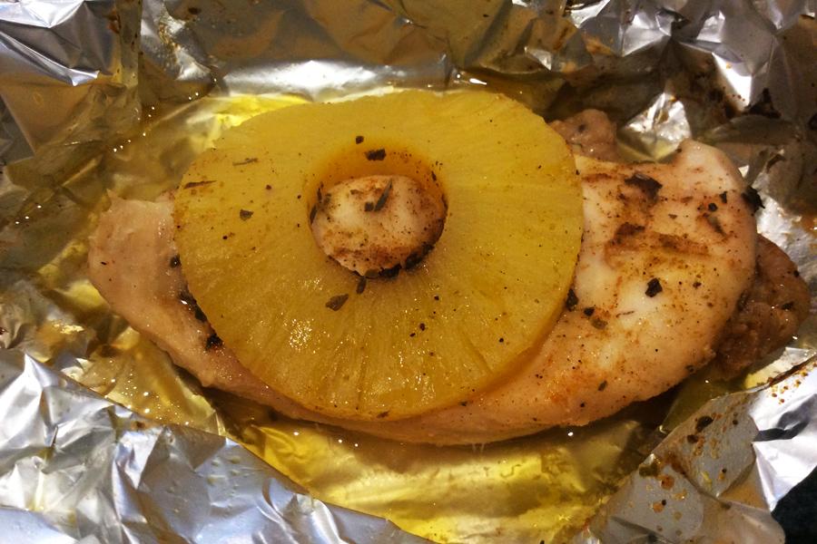 Pollo en papillote al estilo de Bali.