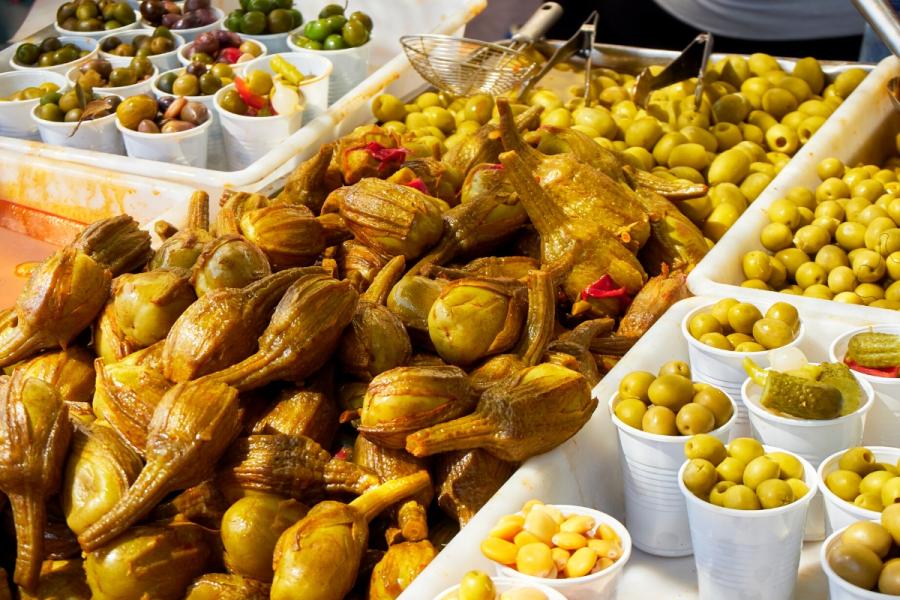 Berenjenas de almagro en el mercado.