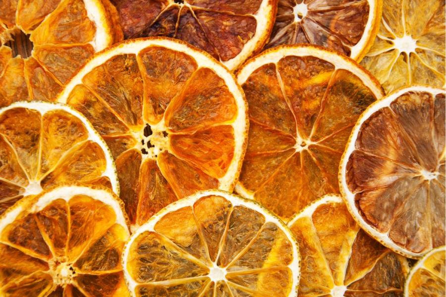 Rodajas de naranja secas.