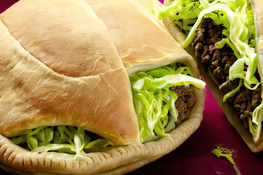 A whoele runza and a section of another one.