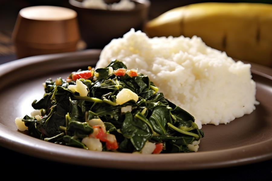 Sukuma wiki y ugalia, platos populares de la cocina Tanzana.