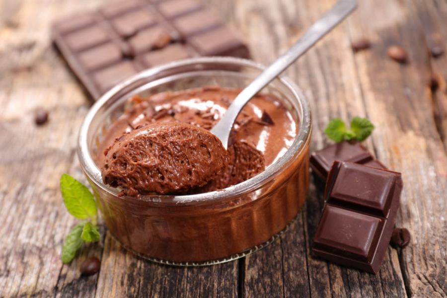 Mousse rápido de chocolate.