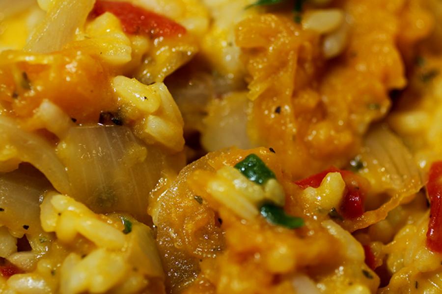 Arroz al estilo italiano con calabaza.