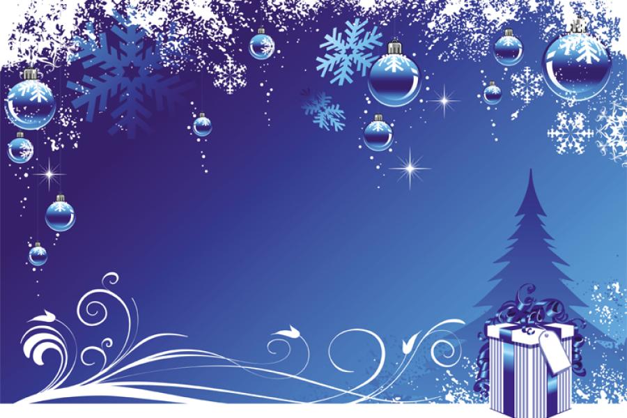 Motivo navideño azul.
