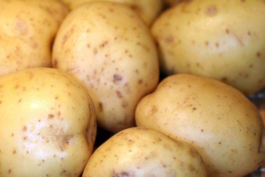 Patatas blancas ya limpias.