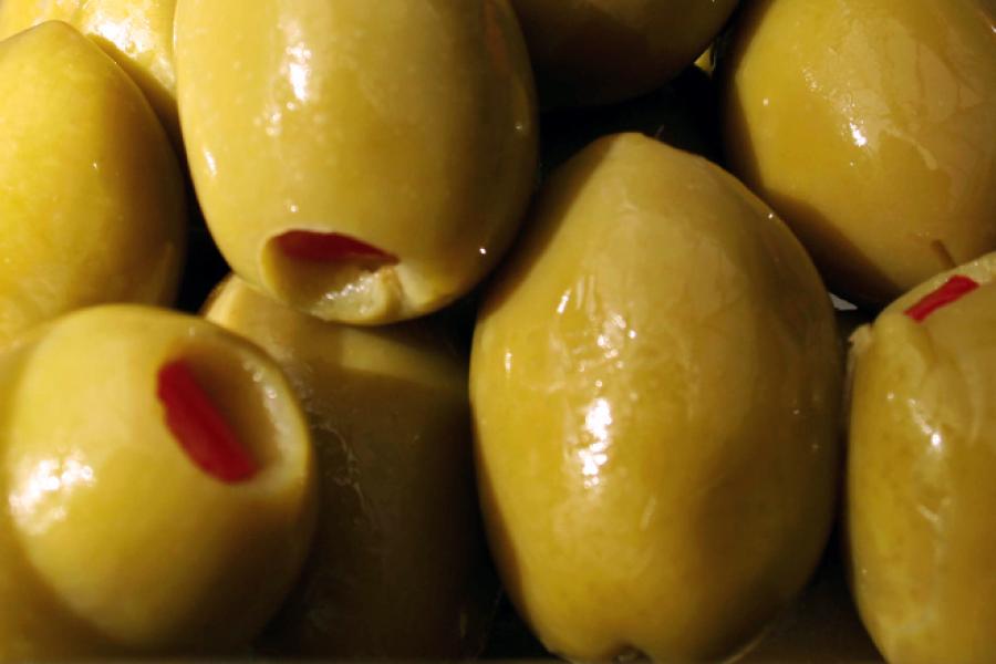 Aceitunas rellenas de pimiento.