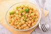 Garbanzos con una vinagreta sencilla.