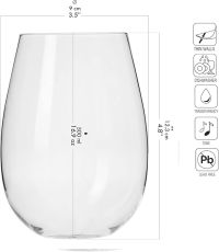 Copas de vino sin tallo 500 ml (6 copas)